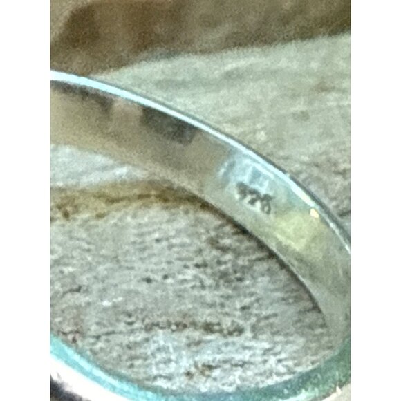 Sterling Silver Rectangular Monarch Opal Ring Size 10 - Picture 7 of 7